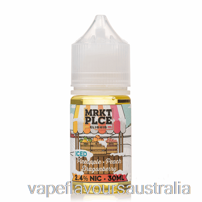 Vape Flavours Australia Ice Pineapple Peach Dragonberry - MRKT Salts - 30mL 24mg